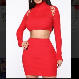 Never worn red two piece